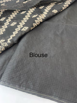 Silky kota saree with embriodery MS14808 - Black