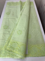 Viscose Organza saree with applique work-MSH101 (2) PistaGreen
