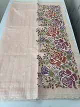 Chanderi cotton saree with embroidery - MSH4545 PastelPeach