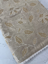 Soft chanderi tussar saree with applique work MKT4498