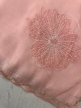 Soft crush Organza saree with beads work MBS679 PastelPeachPink
