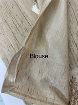Blended tussar saree with embriodery - MS8665 Chikoo
