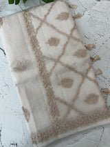 Kota Moonga checks saree with Chikankari work MSH241