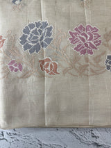 Blended tussar saree with embriodery - MS8665 Cream