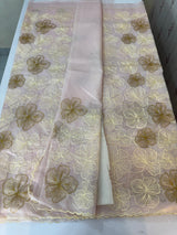 Soft organza saree with thread work - MSH910 Pastel PeachPink
