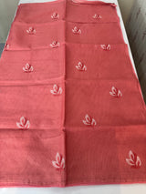 Kota checks saree with embroidery - MS7679 DarkPeach