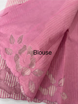 Mul chanderi saree with applique borders MSH111