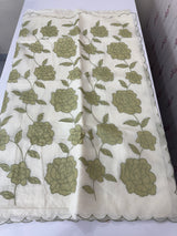 Mul chanderi applique work saree MSH170