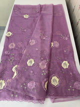 Soft Organza saree with Applique work MSLK588 DarkLavender