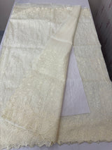 Soft tissue Georgette-organza saree with blouse MTS4854 - Offwhite