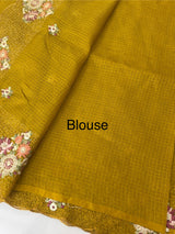 Silky kota saree with embriodery MS9087