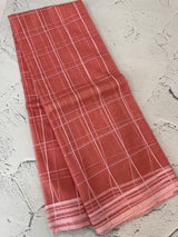 Soft organza saree with thread checks and sequence work MOS867(3) - Salmon