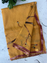 Crush Georgette-Organza saree with kanta embroidery and 3D prints saree MSB3