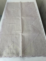 Khadi supernet saree with net applique borders MSH208(2)-Lilac