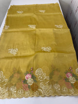 Designer organza-tissue silk blend saree with embroidery MSHW431