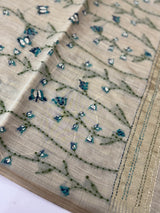 Kanta Handstitched Blended tussar silk saree MS15844