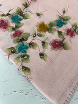 Kota saree with Digital Floral Print with Sequin Embellishment MS14953 PastelPink