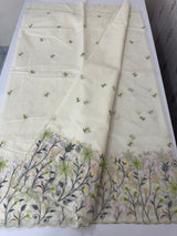 Mul chanderi embriodery saree with scalloped borders MSH176