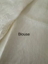Tissue mix soft Organza saree with applique work MSCK38 Offwhite