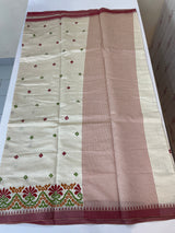 Blended tussar saree with embriodery - MSH1456