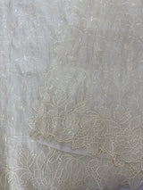 Soft tissue Georgette-organza saree with blouse MTS4854 - Offwhite