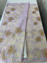 Semi organza saree with thread work - MSH910 Lavender