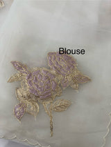 Soft Organza tissue Applique work saree MSLK113