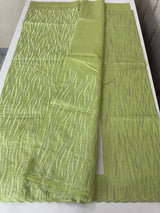 Semi tussar saree with thread work MTS490 PistaGreen