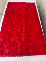 Lightweight Kota Moonga checks saree with applique work MSH202 - Red