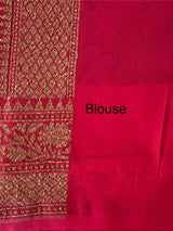 Banarasi semi katan saree with contrast border MKS455 Purple to Red