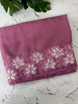 Soft organza saree with sequins cutwork borders- MCW541 - OnionPink