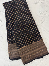 Semi Banarasi Georgette saree MKGS612 Black