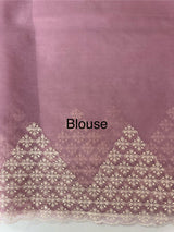 Soft Organza saree with embroidery and sequins borders - MCK286 PinkLavender