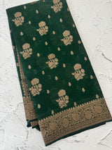 Semi banarasi saree with zari buttas - MBS6754
