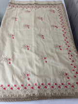 Soft crepe tussar silk saree with embroidery and cutwork MSH207