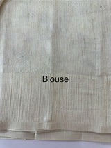 Blended tussar saree with cross stitch embriodery - MS8665 Cream