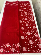 Kota Moonga checks Applique work saree MSH141(2)- Red