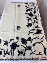 Tissue cotton applique work saree MS6743(1)- Black