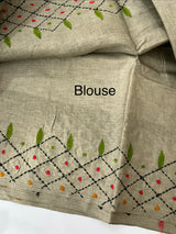 Kanta Handstitched Blended tussar silk saree MS15831