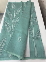 Blended Tussar silk saree with applique work- MSH193