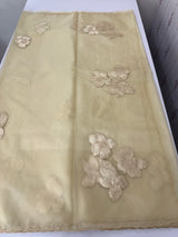 Soft Organza tissue Applique work saree MSLK116 Beige