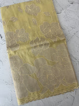 Premium Silk organza saree with applique work MSSA671 Pastel DustyYellow