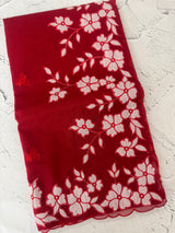 Kota Moonga checks Applique work saree MSH141- Red