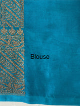 Banarasi semi katan saree with contrast border MKS455 Wine to CobaltBlue