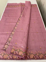 Blended tussar saree with cutwork border- MSHK695