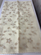 Viscose Organza saree with applique work-MSH238 Ivory