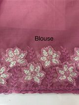 Soft organza saree with sequins cutwork borders- MCW541 - OnionPink