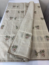 Pure soft kota silk saree with embroidery MS19078 Beige