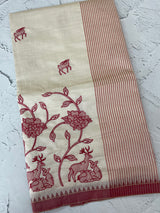 Blended tussar silk saree with embroidery- MSH490