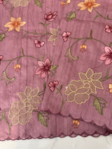 Blended tussar saree with applique work and embroidery MTSS451 OnionPink